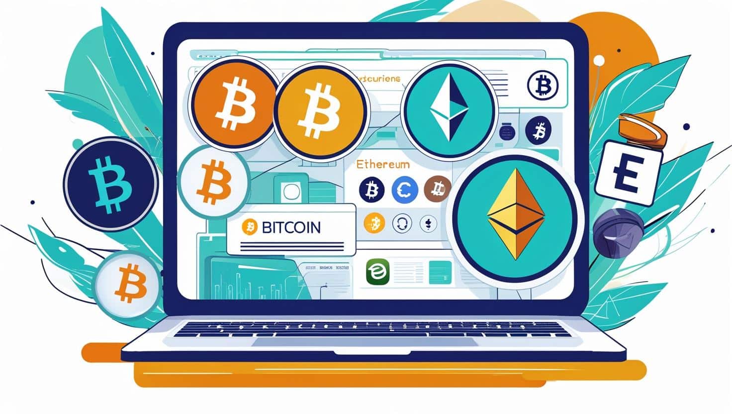 http://A%20vibrant,%20stylized%20illustration%20of%20a%20laptop%20screen%20displaying%20a%20comprehensive%20cryptocurrency%20dashboard,%20featuring%20prominent%20logos%20for%20Bitcoin%20(BTC)%20and%20Ethereum%20(ETH),%20charts,%20and%20financial%20data.%20This%20graphic%20represents%20the%20core%20subjects%20of%20crypto%20learning%20and%20mastering%20cryptocurrency%20basics%20and%20blockchain%20technology%20for%20successful%20investment.